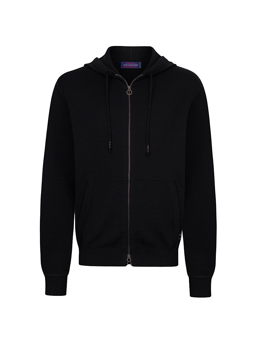 Men's Alpha Yarn Cashmere Jogging Blouson Sweater - Black - Size 50