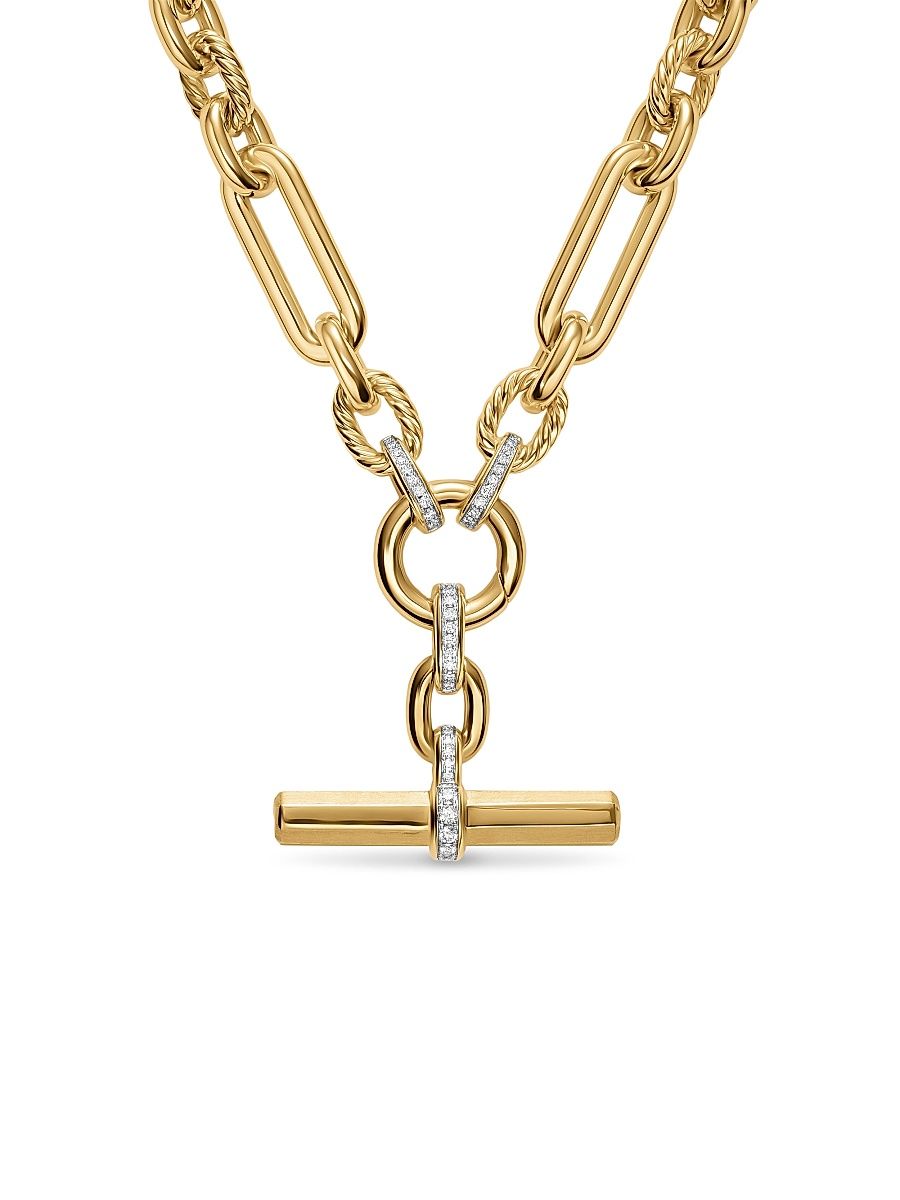 Women's Lexington Chain Necklace in 18K Yellow Gold - Diamond - Size 18