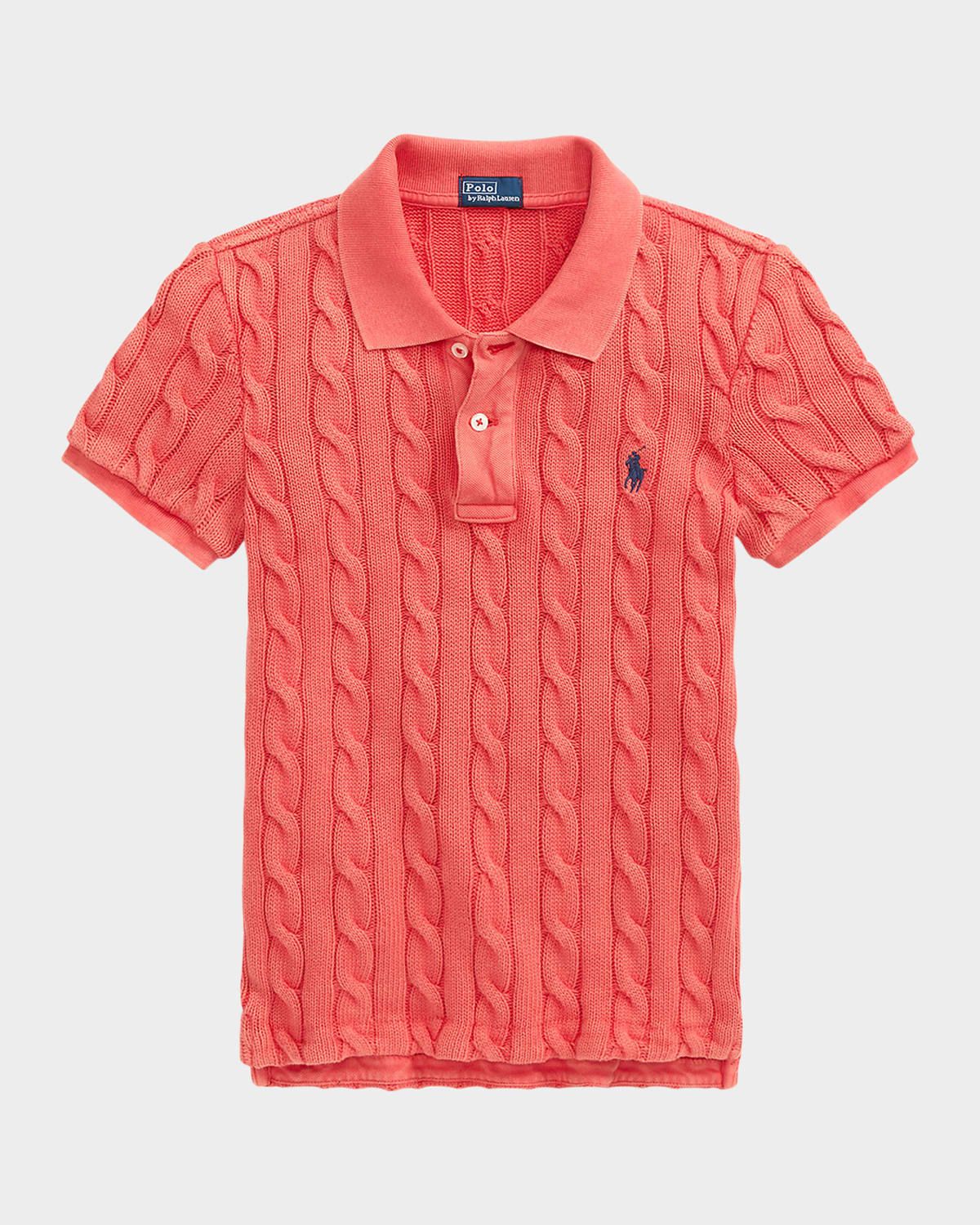 Cable-Knit Polo Shirt