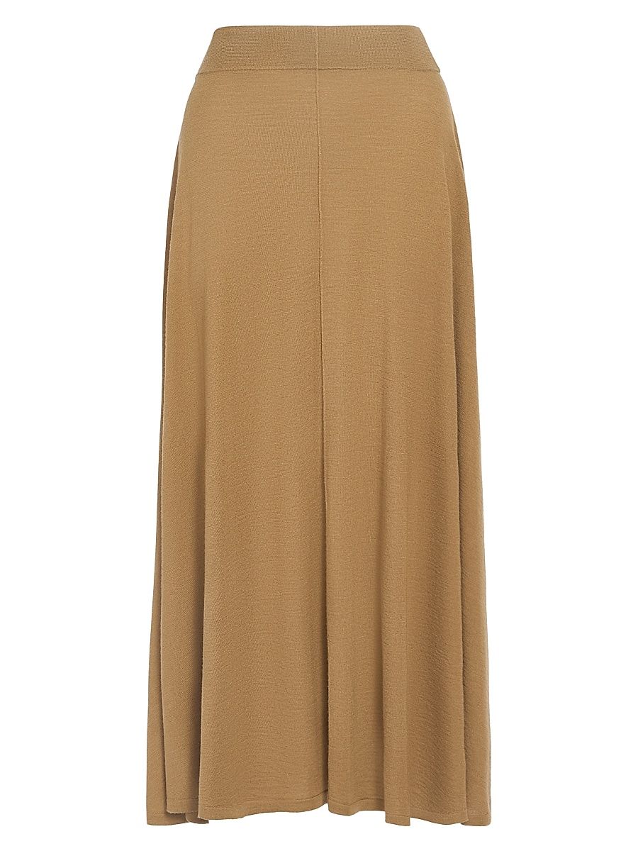 Women's Wool-Silk Handkerchief Hem Maxi Skirt - Ermine - Size XL