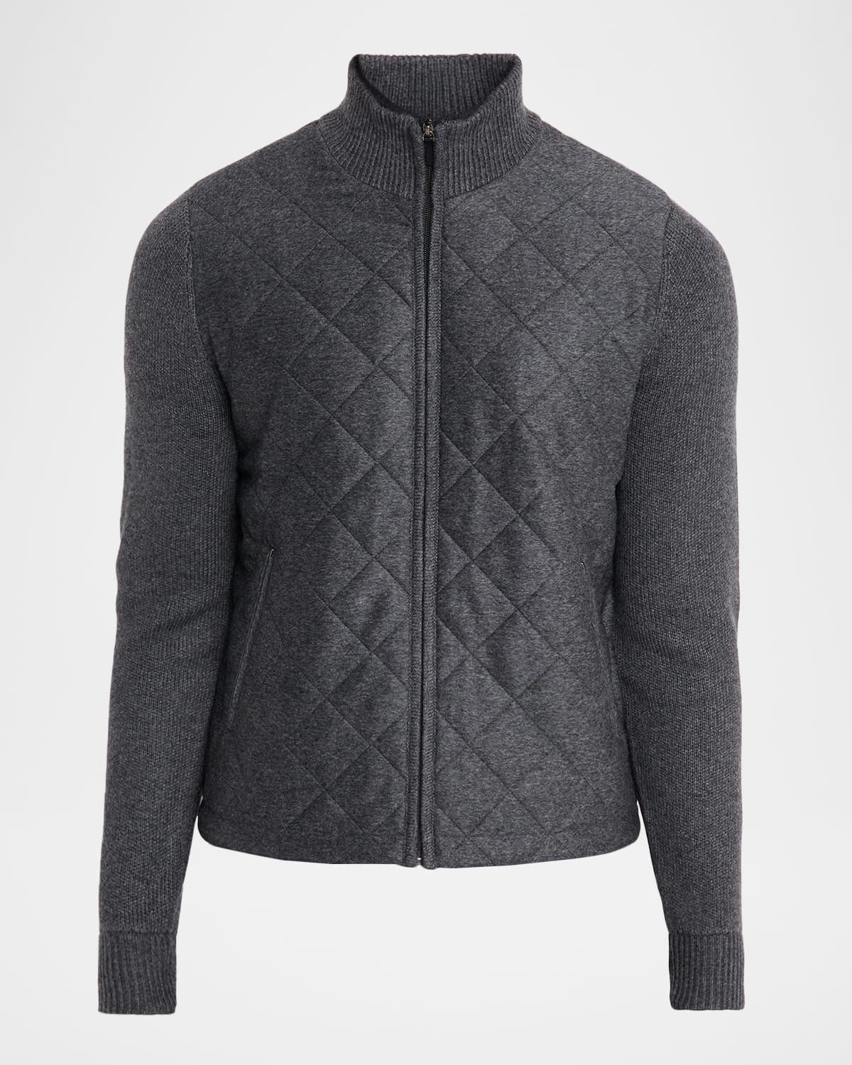 Men & apos;s Quilted Full-Zip Sweater