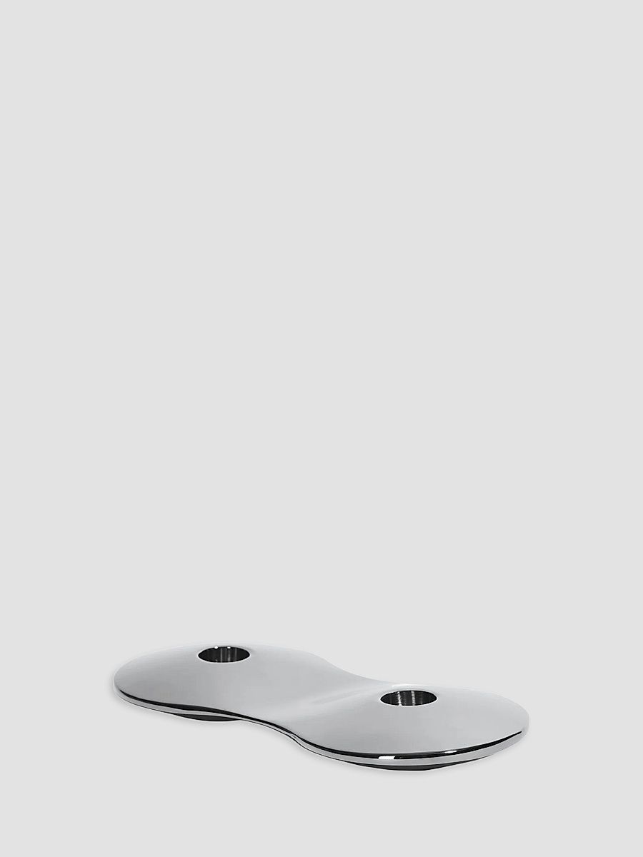 Cell Double Stainless Steel Candleholder - Silver