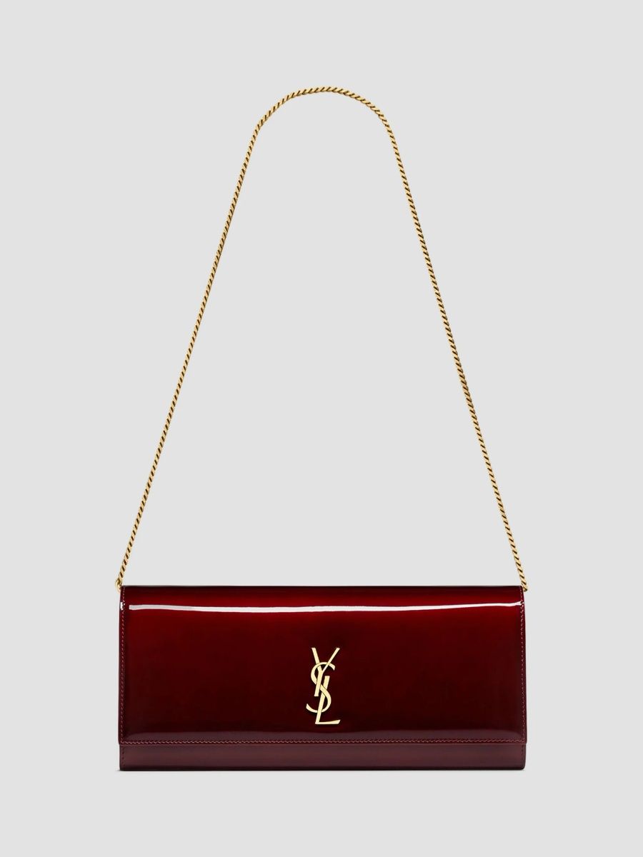 Saint Laurent Women's Kate Patent Leather Clutch - Gloss Burgundy