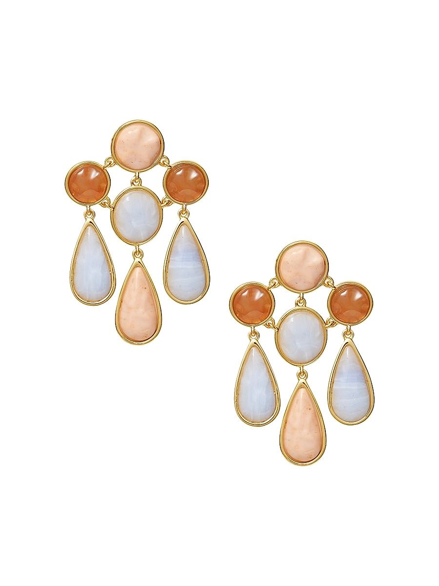 Women's Reflection 14K-Gold-Plated & Resin Chandelier Earrings - Twilight