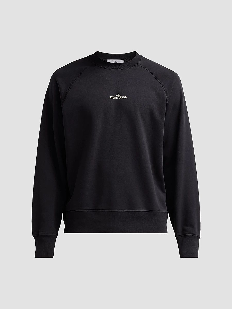 Men's Felpa Cotton Crewneck Sweatshirt - Black - Size XXL