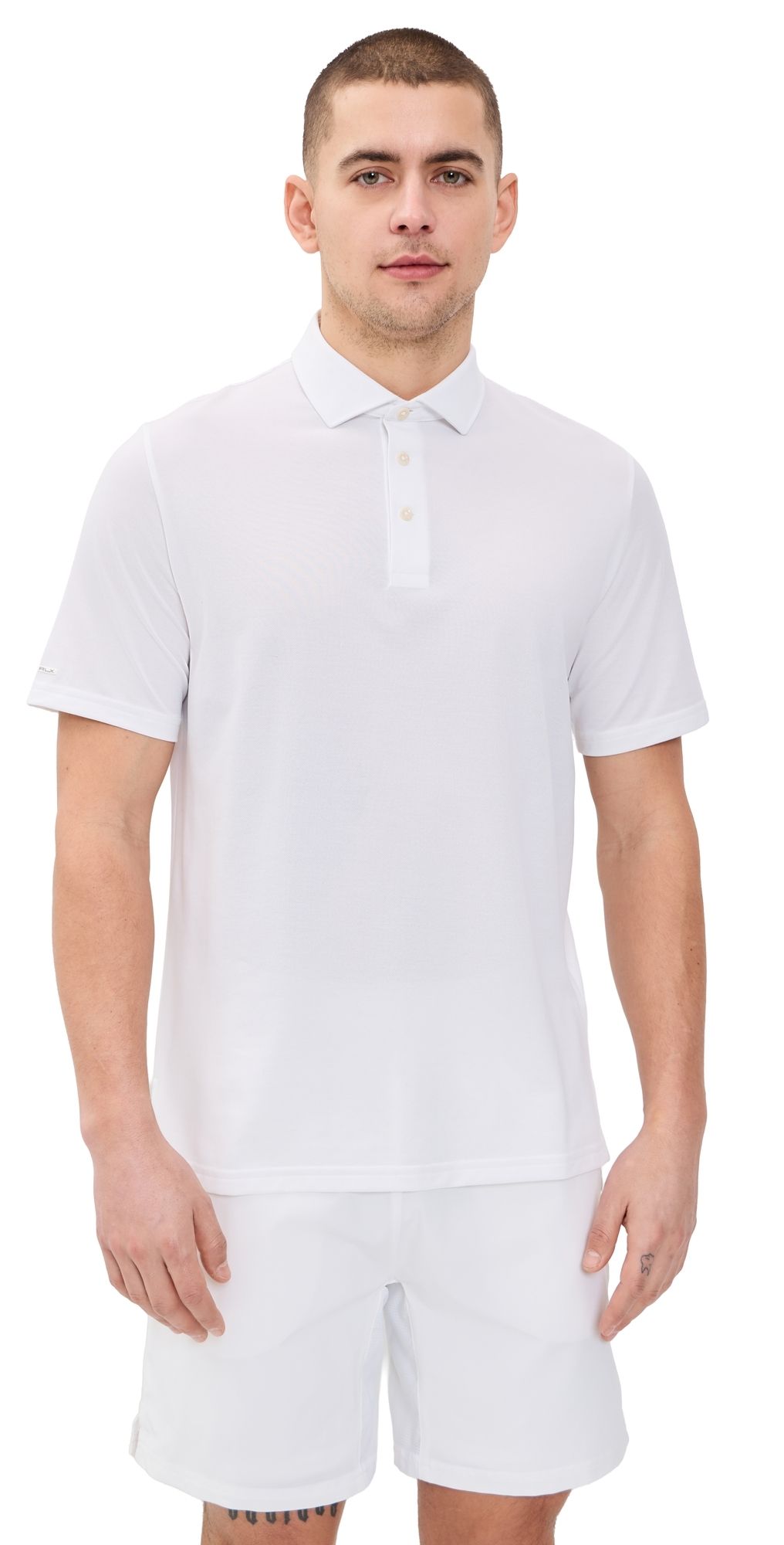 RLX Ralph Lauren Solid Tour Pique Polo Ceramic White S