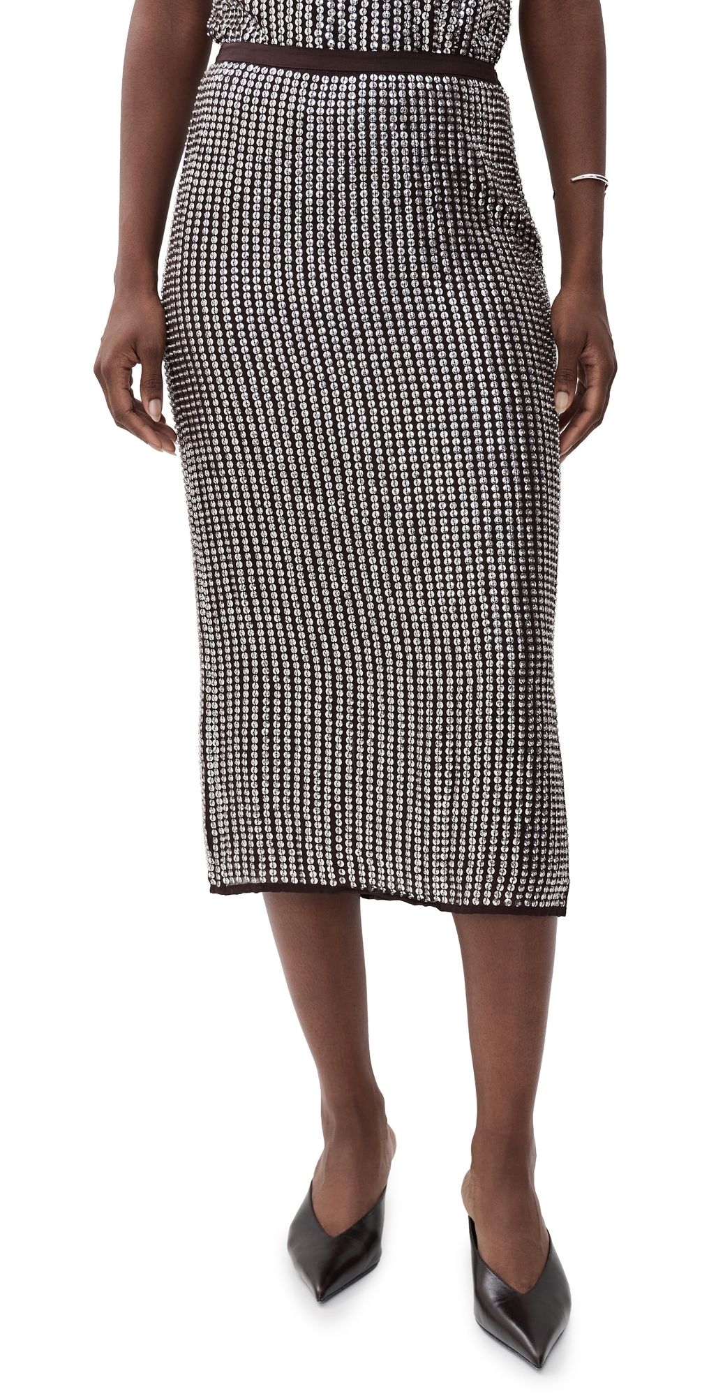 rag & bone Lili Sequined Skirt Chocolate 4