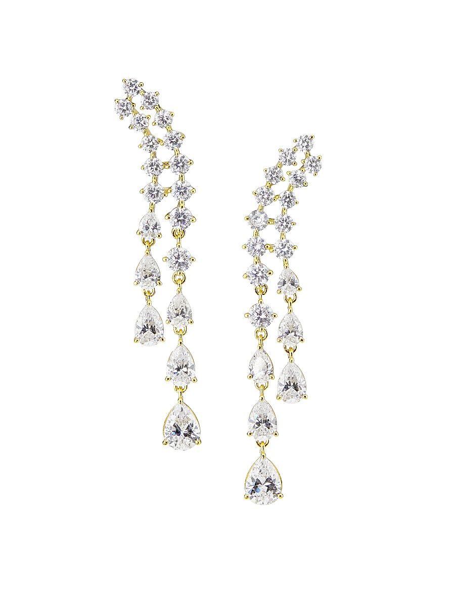 Women's Willow Cubic Zirconia Ear Climbers - Gold