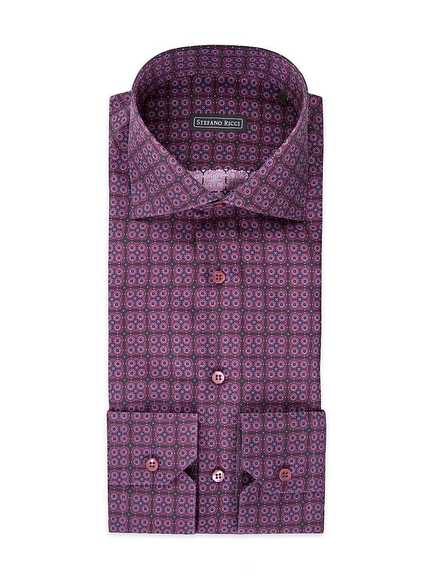 Men's Silk Salerno Shirt - Magenta - Size 16
