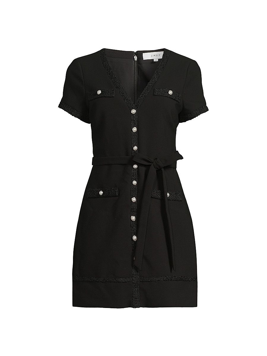 Women's Jolie Embroidered Mini Shirtdress - Black - Size 14