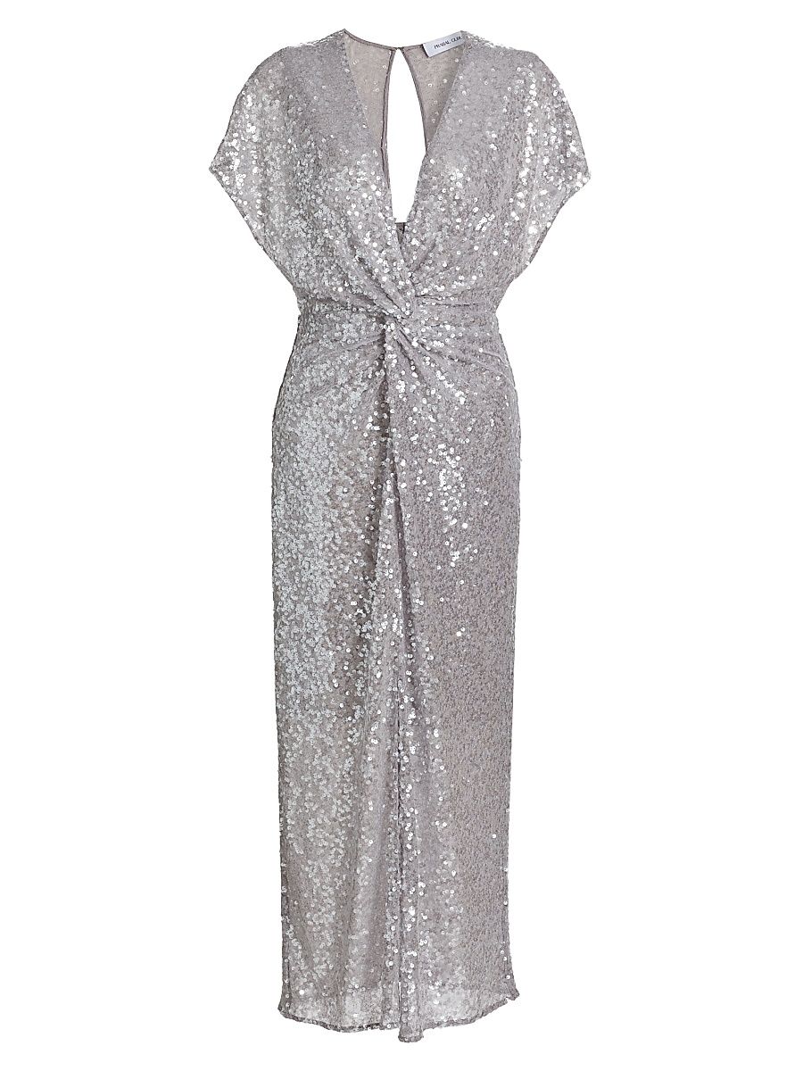 Women's Jackie Sequin Midi Dress - Grey - Size 12