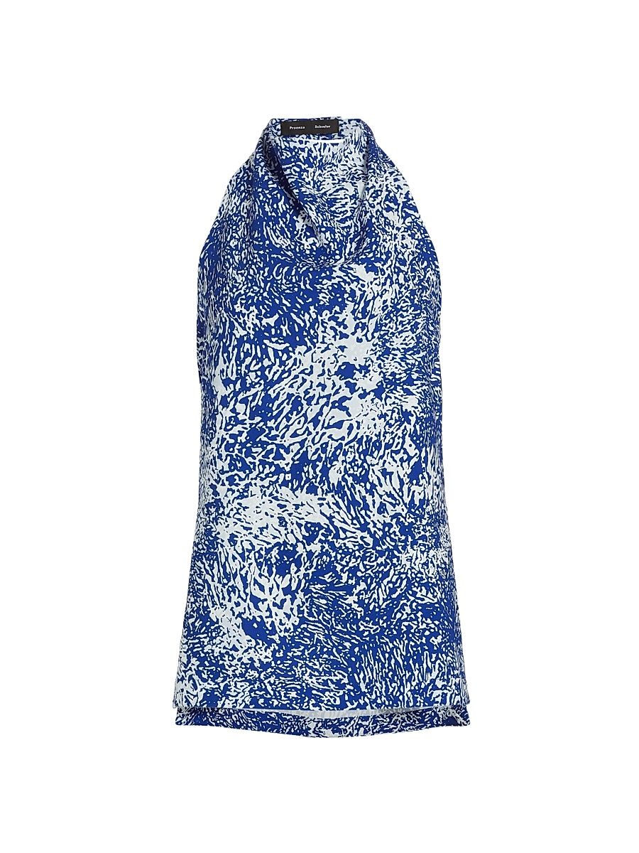 Women's Theda Printed Halter Top - Mustard Multi - Size 10