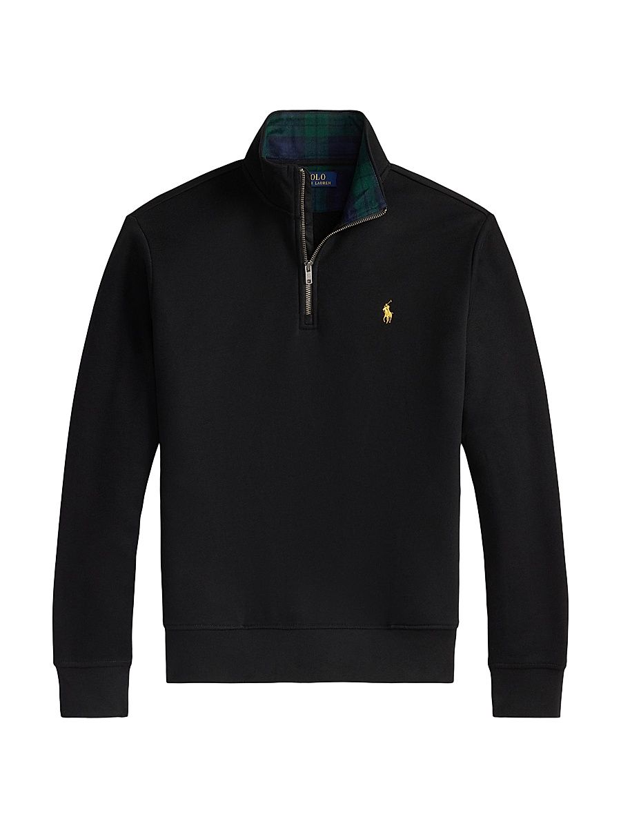 Men's Fleece Quarter-Zip Sweatshirt - Polo Black - Size XXL