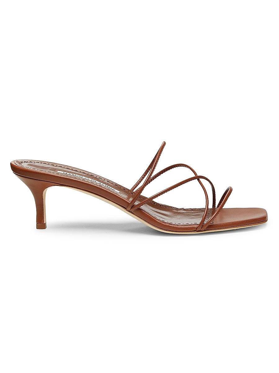 Women's Ninfemu 50MM Leather Strappy Sandals - Brown - Size 11