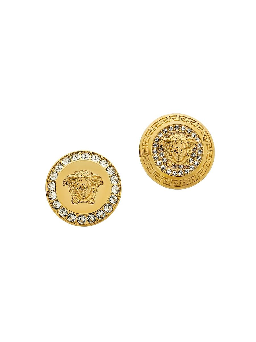 Women's Medusa Goldtone & Glass Stud Earrings - Versace Gold