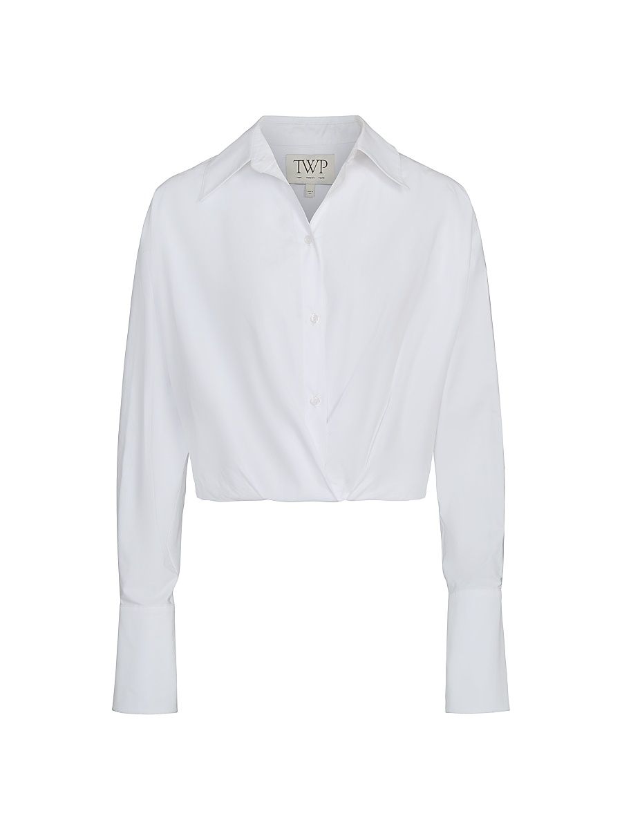 Women's Taken Cotton Wrap Shirt - White - Size XL