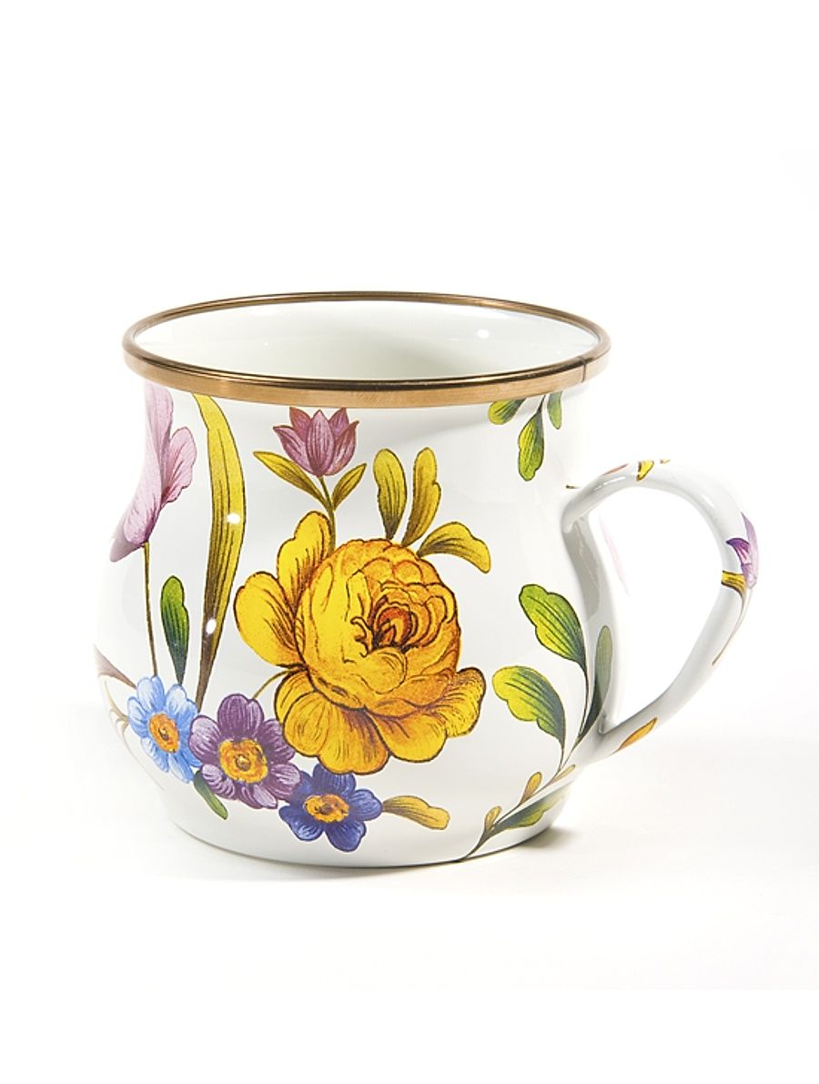 Flower Market Enameled Mug - White