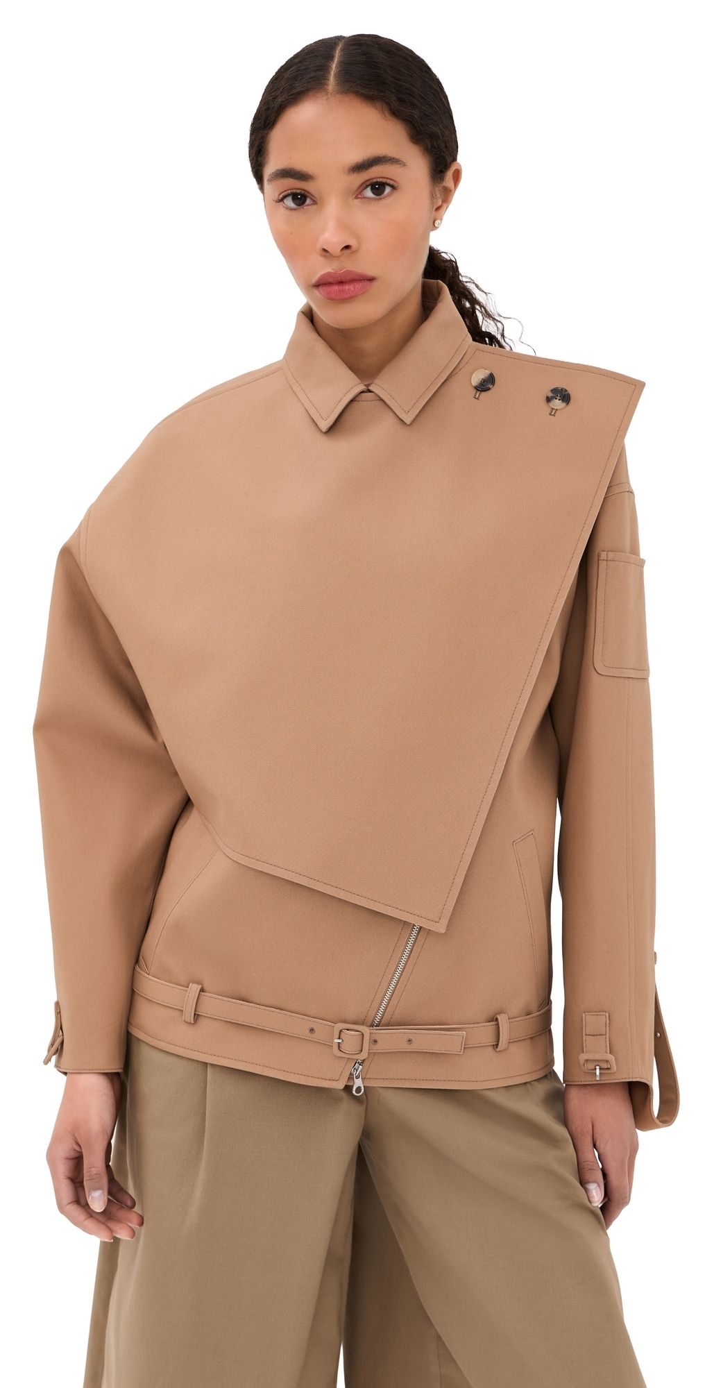 Courrèges Oblique Short Trench Jacket Fauve 36