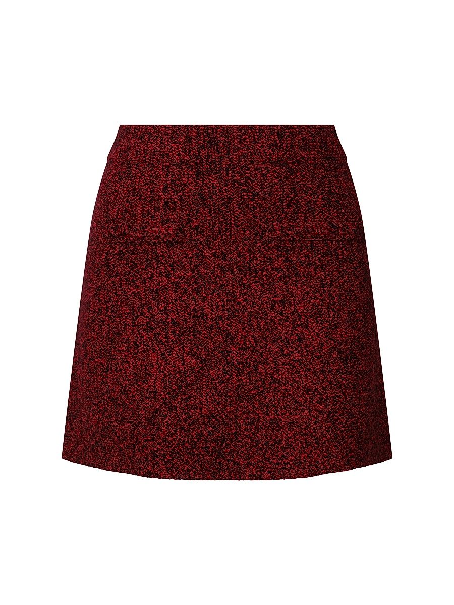 Women's Iris Marled Knit Miniskirt - Lipstick Red Black - Size Large