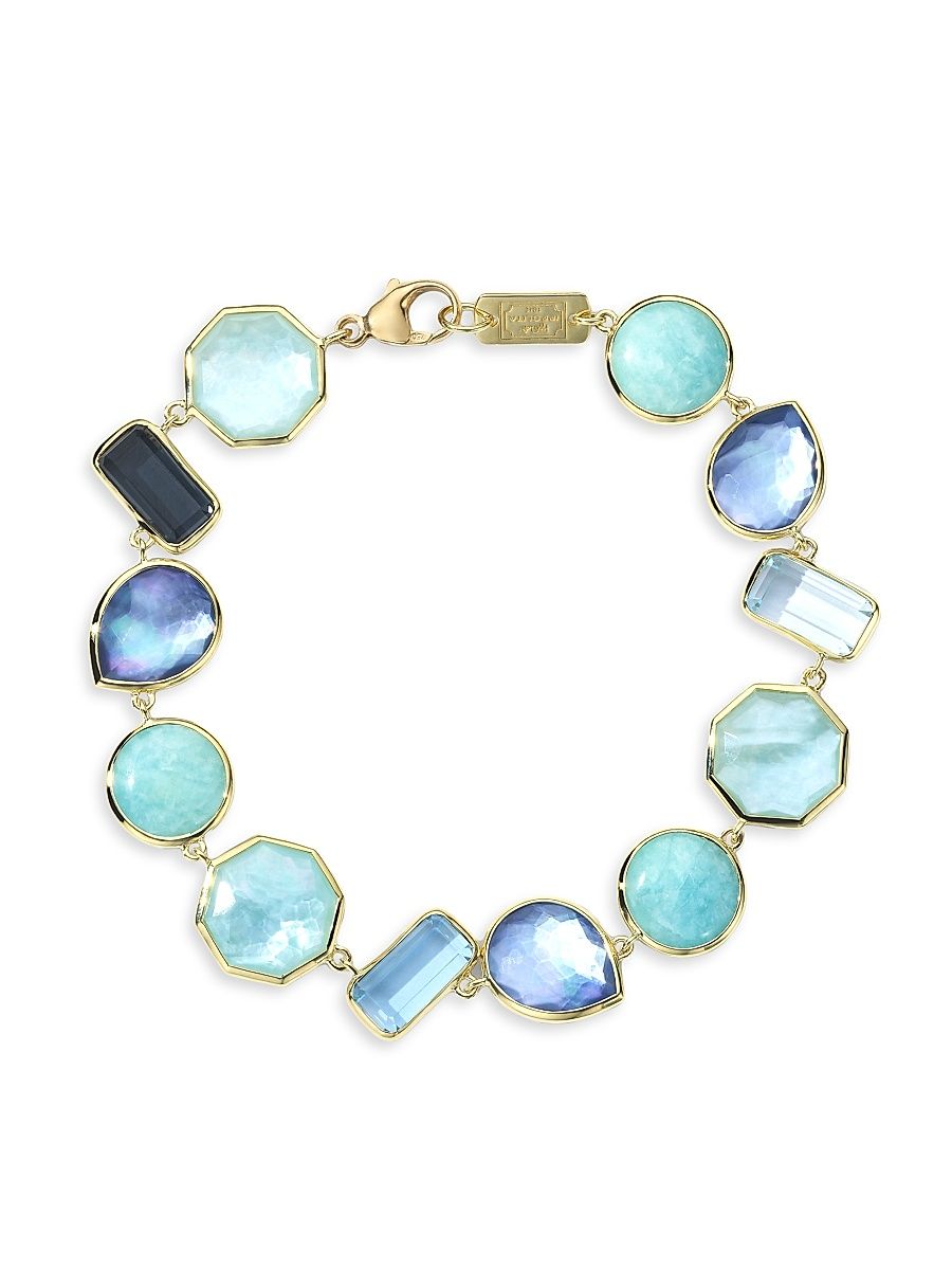 Women's Rock Candy Waterfall 18K Yellow Gold & Multi-Stone Flexible Bracelet - Water Fall