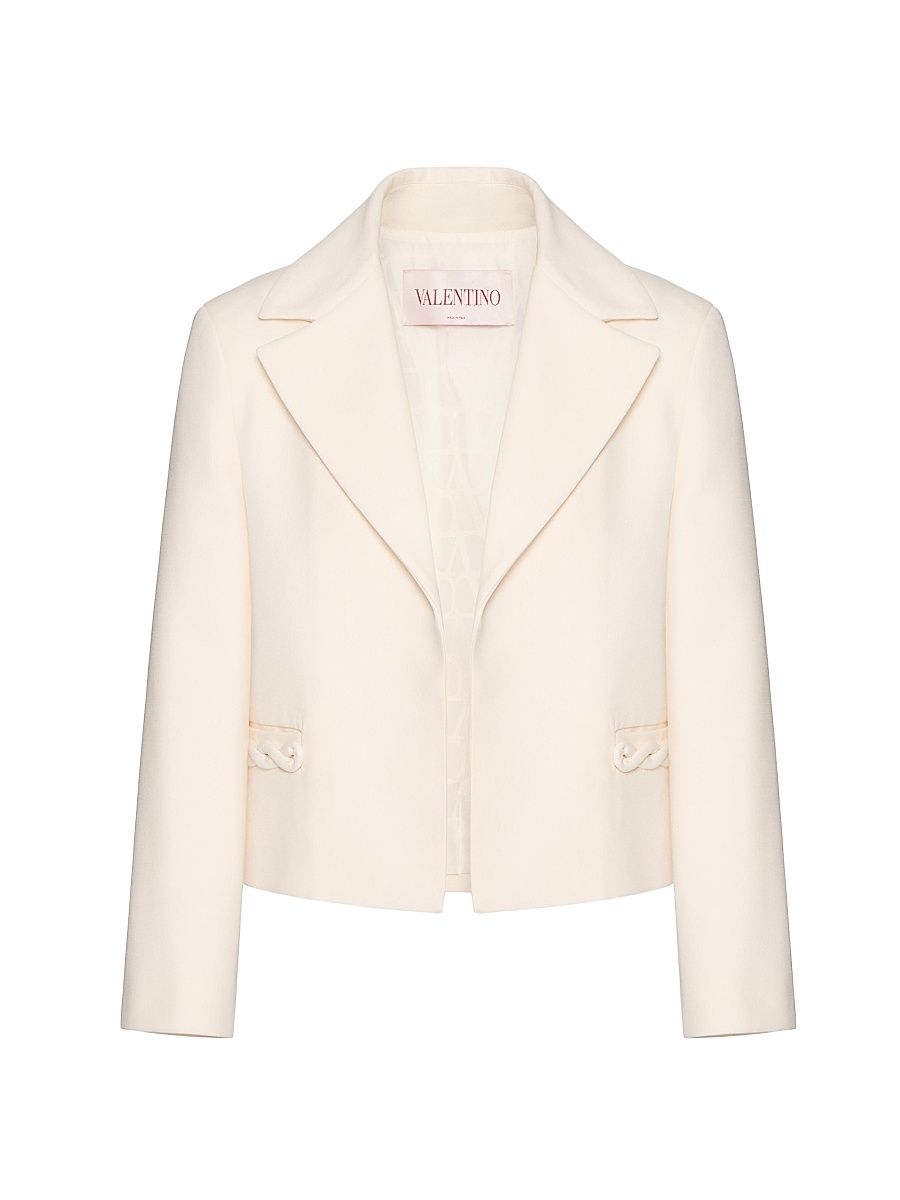 Women's Crepe Couture Jacket - Ivory - Size 8