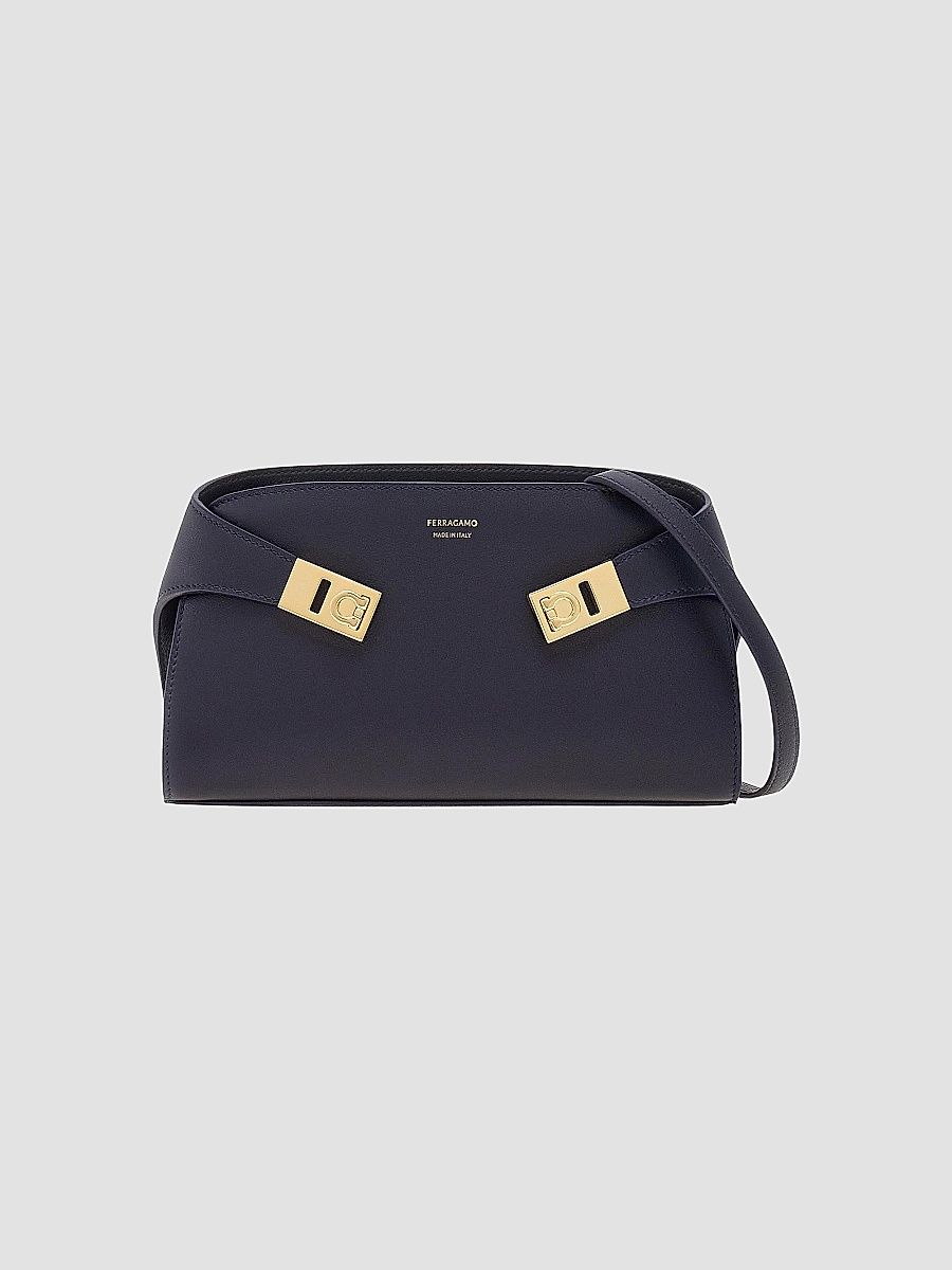 FERRAGAMO Women's Hug Leather Crossbody Bag - Navy