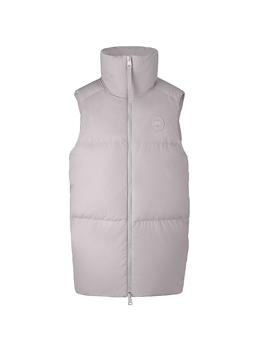 Women's Garnet Oversized Down Vest - Moonstone Grey - Size Small