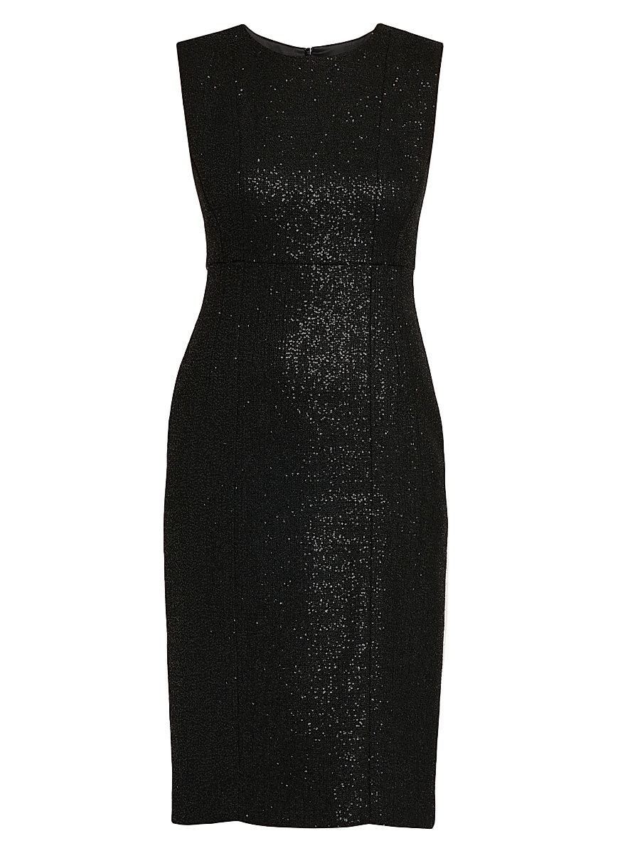 Women's Metallic Sheath Dress - Black - Size 12