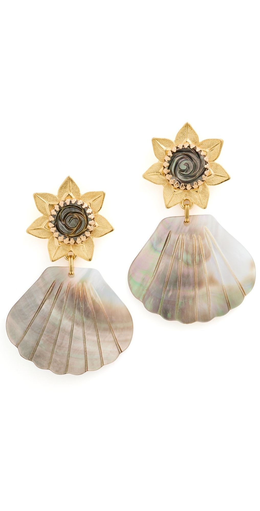 Brinker + Eliza Moonshine Earrings Blacklip Shell One Size