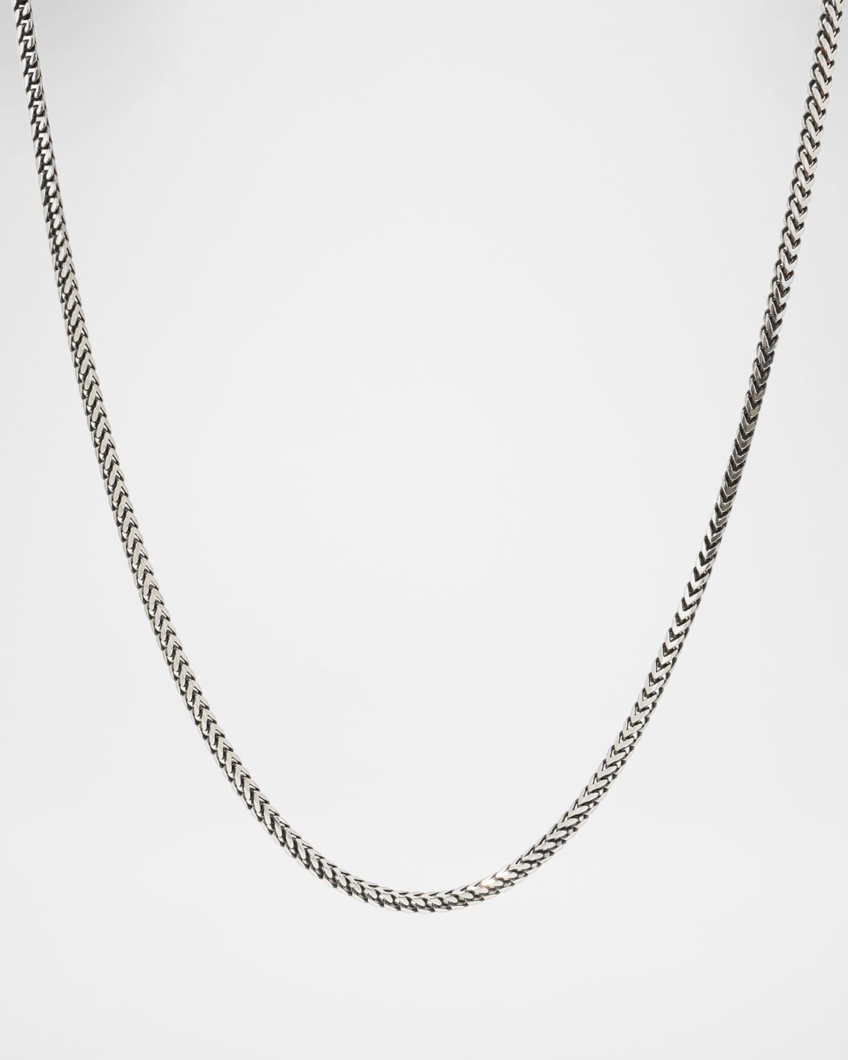 Men & apos;s Silver Wheat Chain Necklace, 22"L
