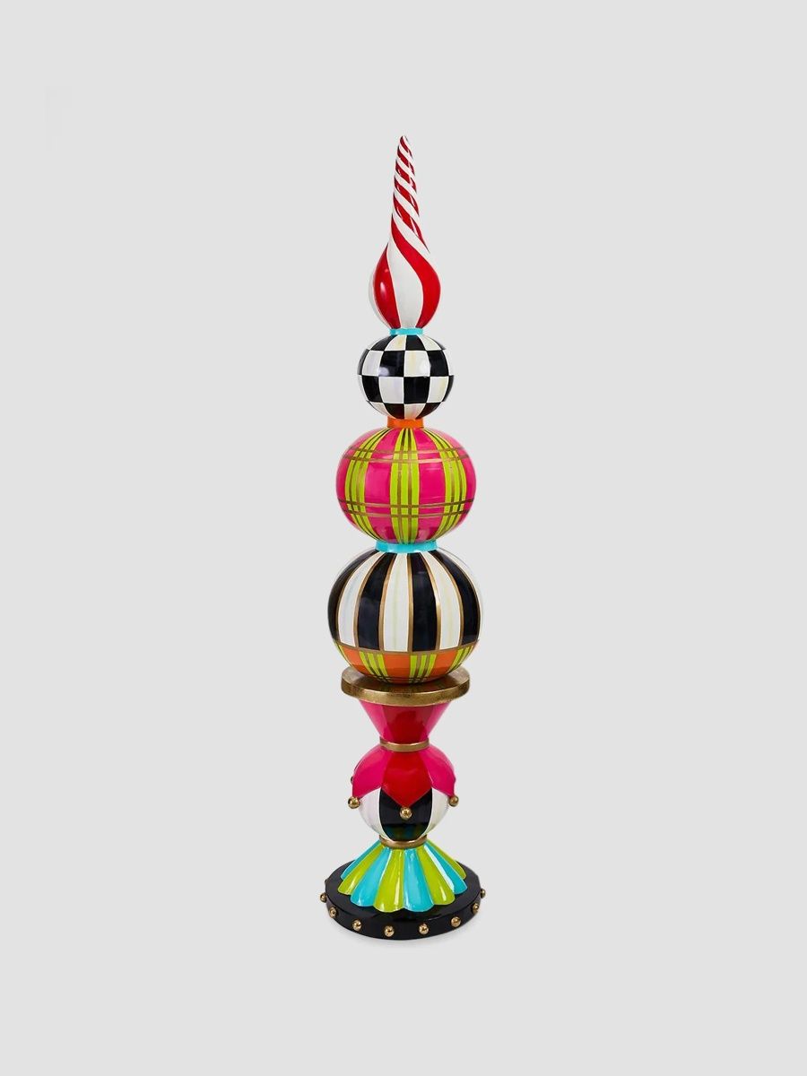 MacKenzie-Childs Fiberglass Confetti Christmas Trophy Finial