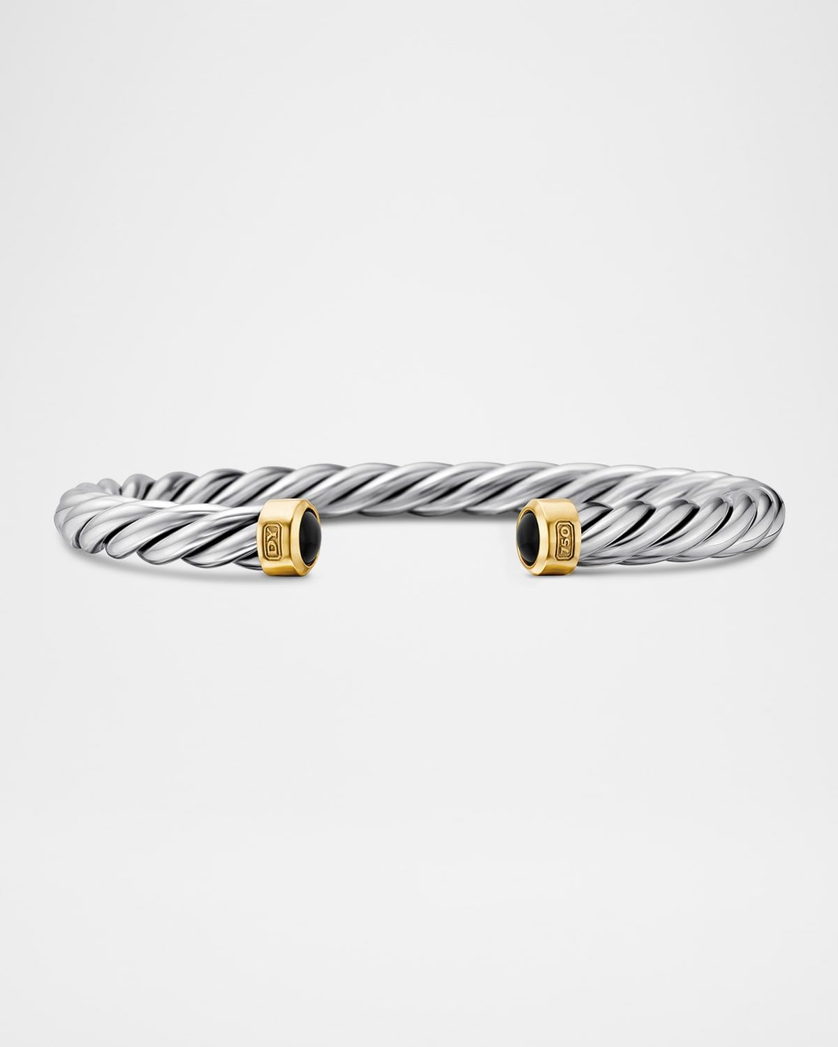 6mm Men & apos;s Cable Cuff Bracelet in Silver