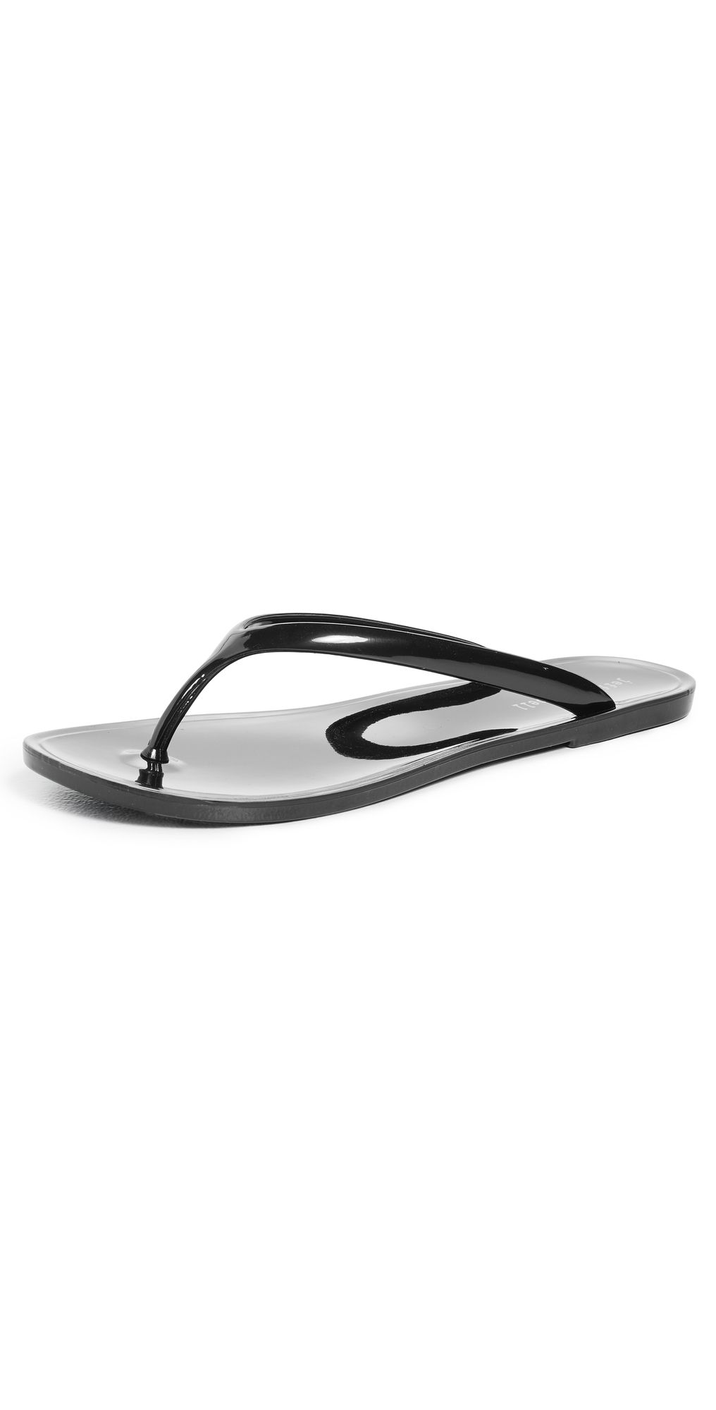 Jeffrey Campbell Beach-Day Jelly Flip Flops Black Shiny 11