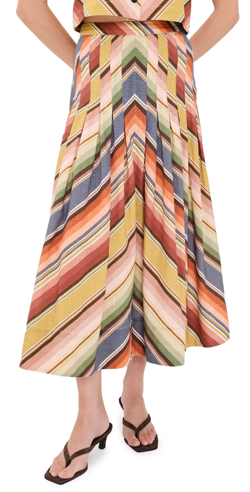 THE GREAT. The Rhythm Skirt Davenport Stripe 2