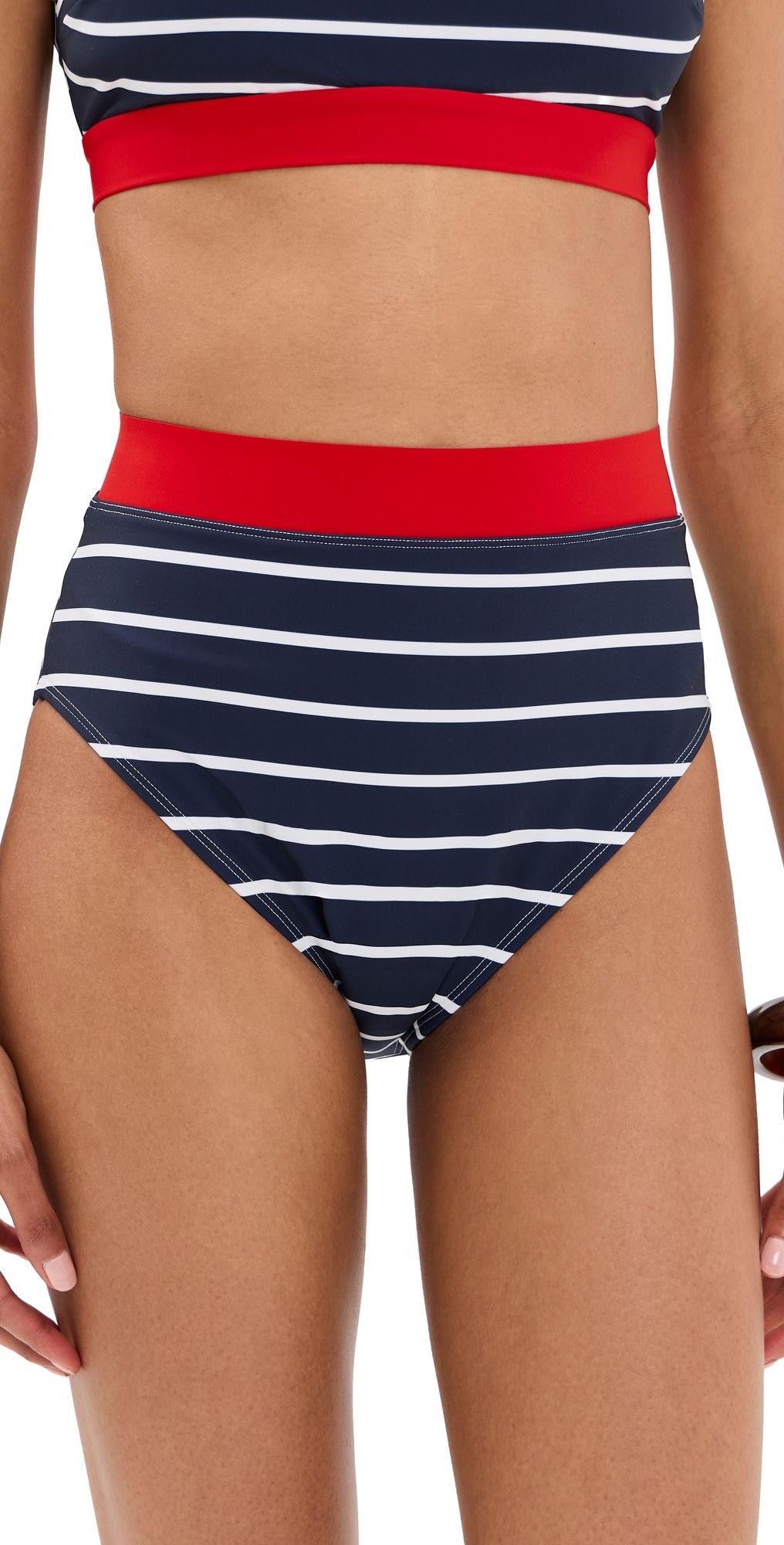 STYLEST DreamSculpt High Bikini Bottoms Navy/Blanc Stripe L