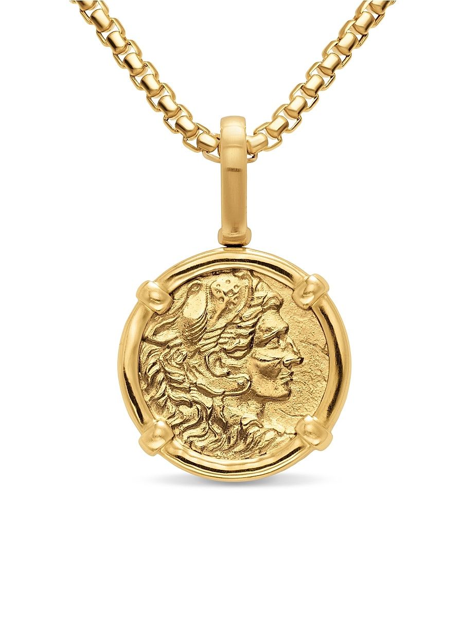 Men's Alexander the Great Amulet in 18K Yellow Gold, 20.5MM - Gold