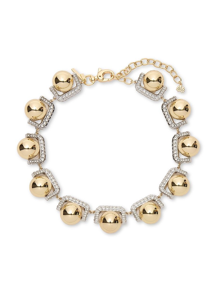 Women's Pinball Pavé 14K-Gold-Plated & Crystal Collar Necklace - Crystal