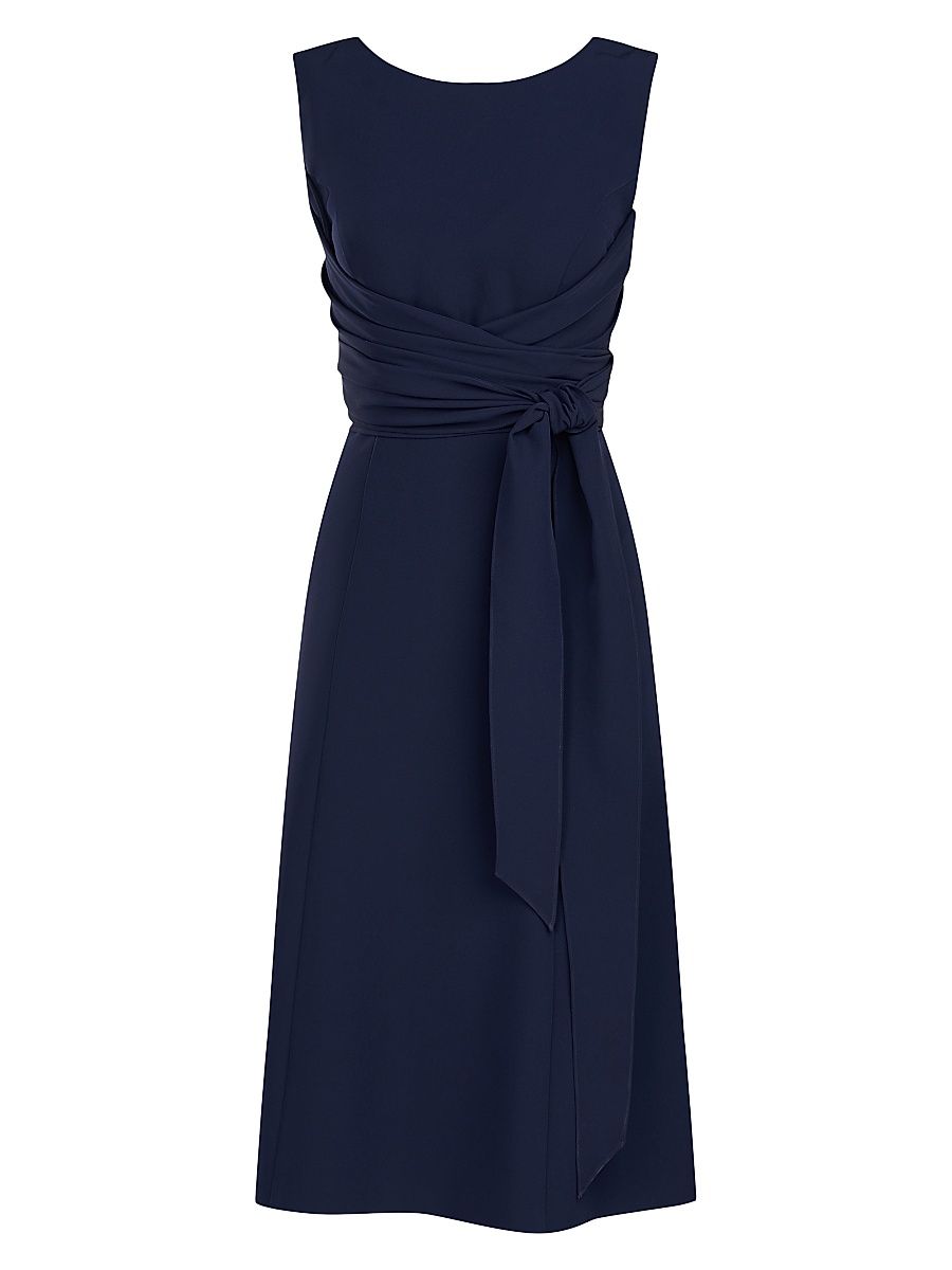 Women's Josette Wrap Sash Midi-Dress - Midnight - Size 18