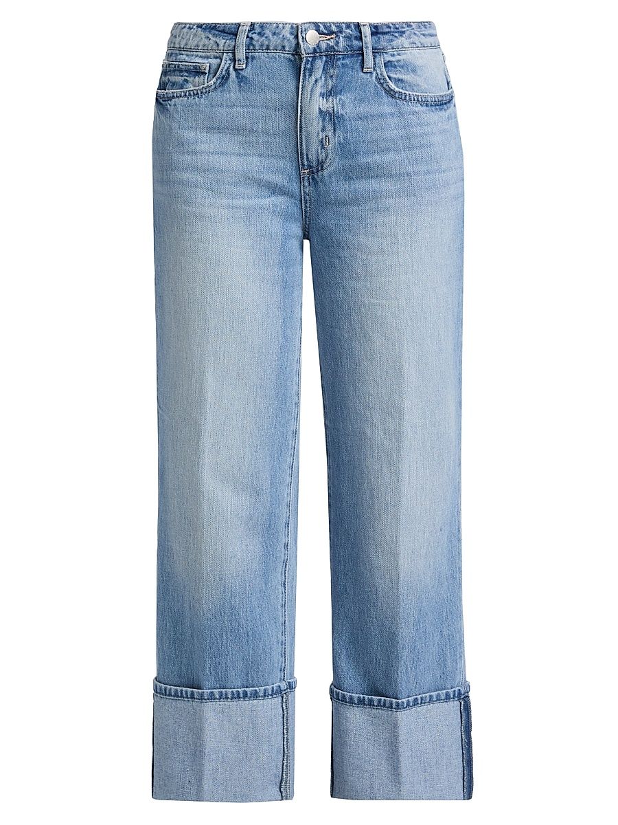 Women's Leighton Ultra-High-Rise Cuffed Stovepipe Jeans - Cristo - Size 25