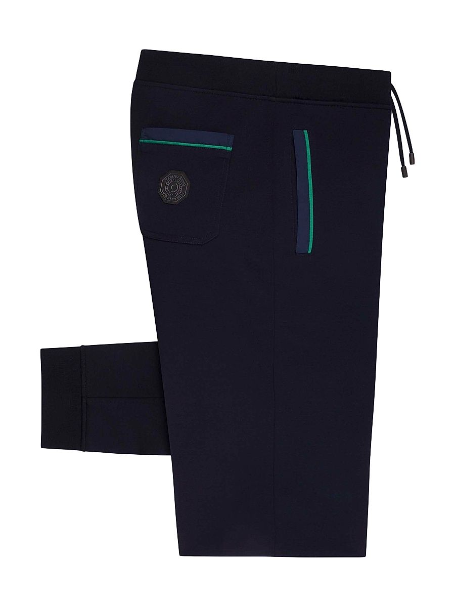 Men's Wool and Cotton Trousers - Navy - Size 44
