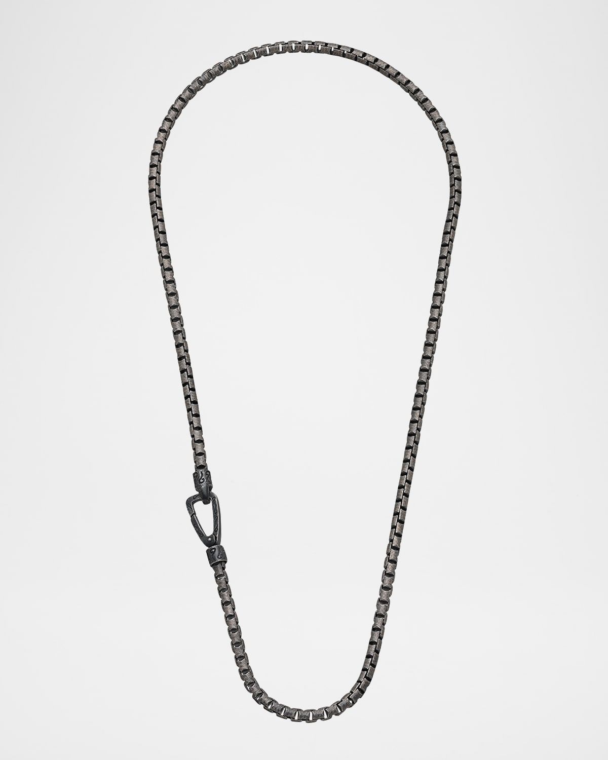 Men & apos;s Ulysses Etched Box Chain Necklace in Silver, 57mm