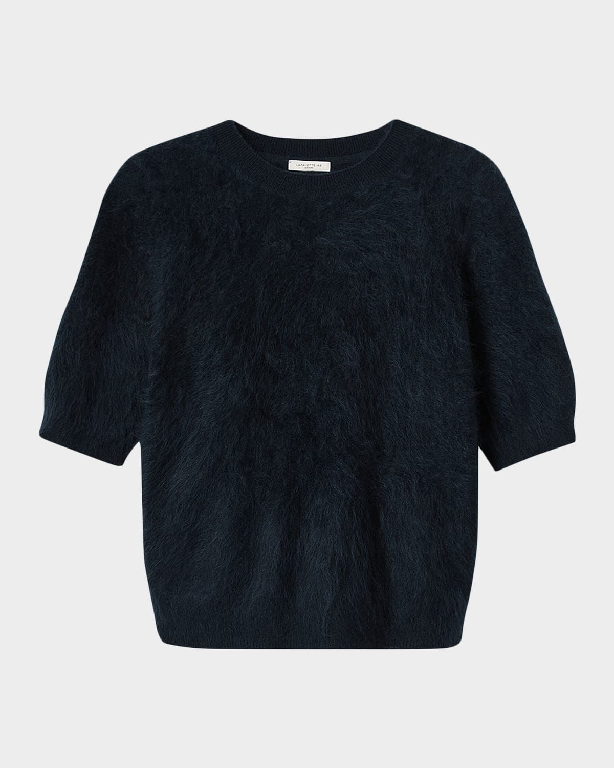 Short-Sleeve Brushed Cashmere Sweater