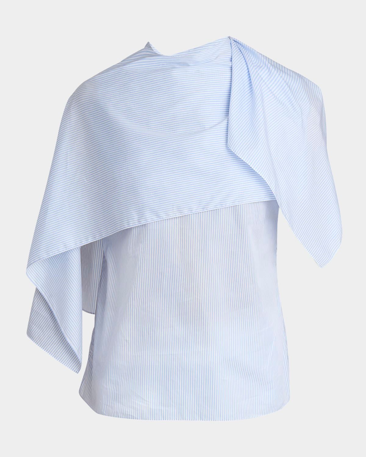 Striped Poplin Handkerchief Blouse