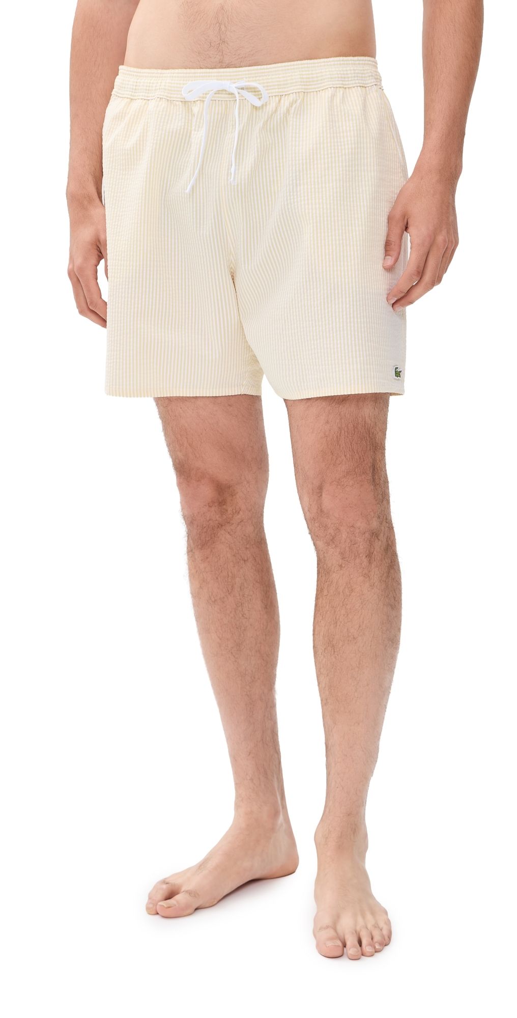 Lacoste Seersucker Swim Shorts Yellow L