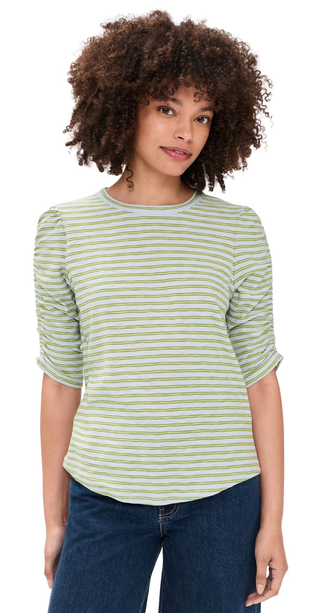 Veronica Beard Jean Waldorf Tee Banded Stripe S