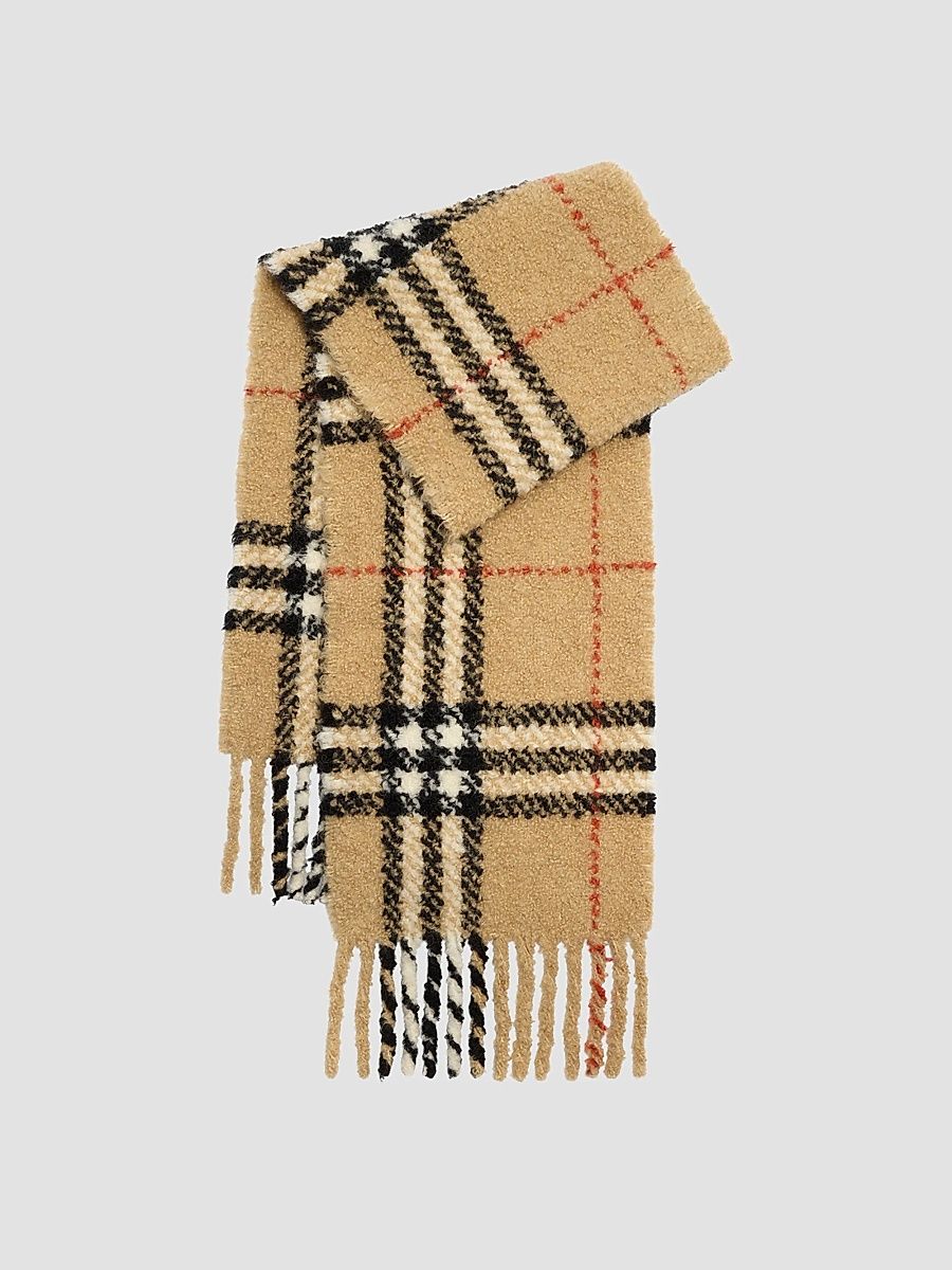 Burberry Women's Check Wool Bouclé Scarf - Sand