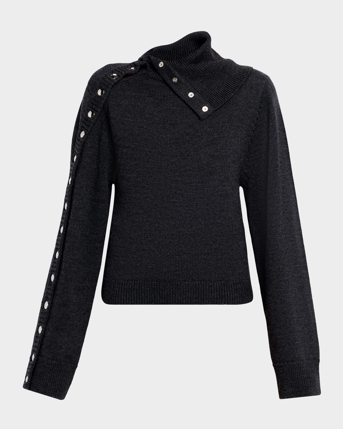 Konie Wool Turtleneck Snap Sweater