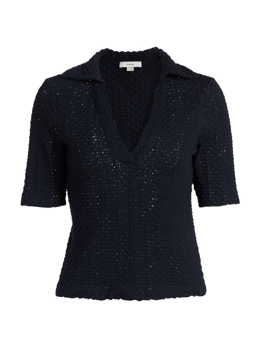 Vince Women's Embellished Polo Shirt - Coastal - Size XXS