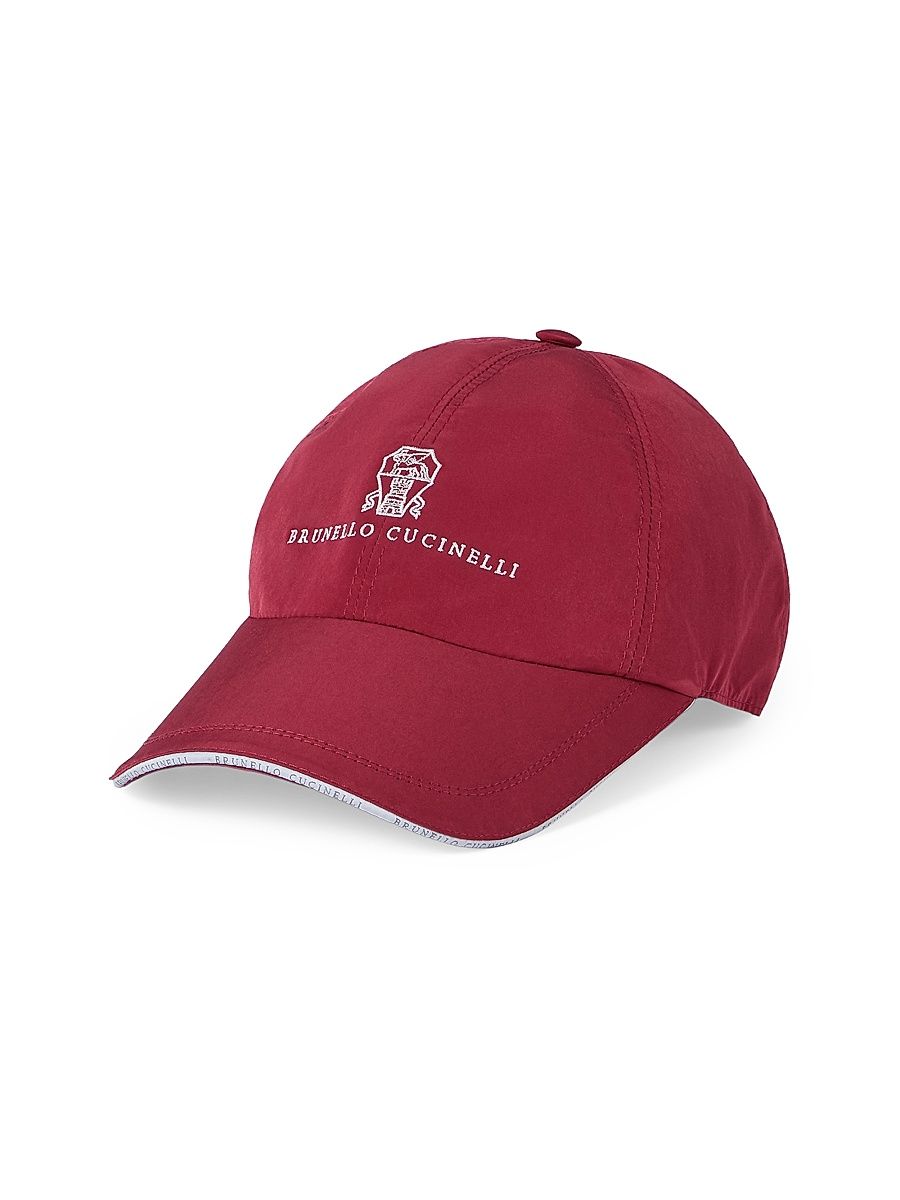 Men's Bonded Nylon Baseball Cap with Embroidered Logo - Cherry - Size XXL