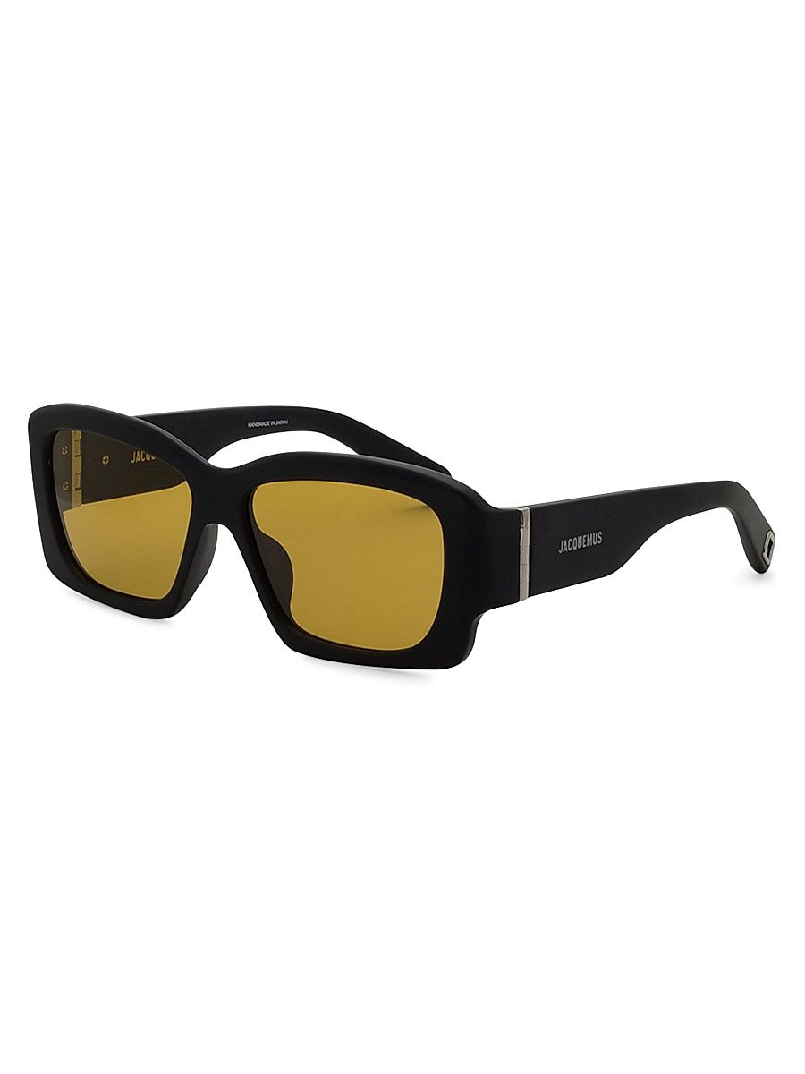 Women's Croisière 56MM Rectangular Sunglasses - Black Yellow